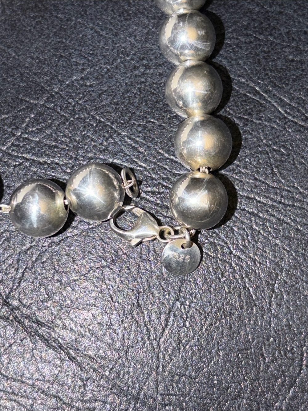 Authentic Tiffany & Co. Sterling Silver 10mm Bead Ball Bracelet 7.5” - Picture 2 of 6